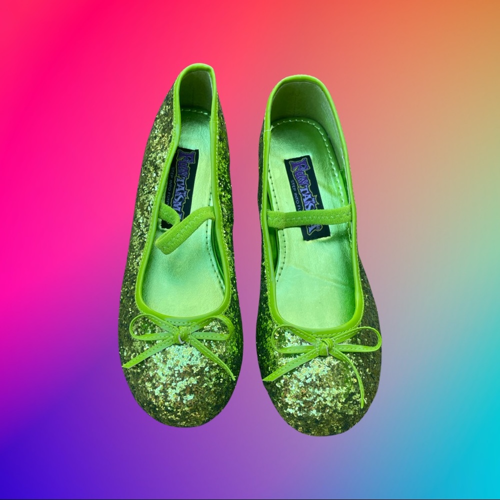 Funtasma Child Green Glitter Ballet Shoes Children